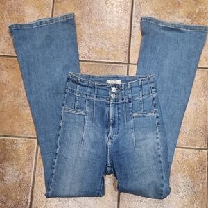 We The Free High Rise Blue Flare Jeans Womems Size 27